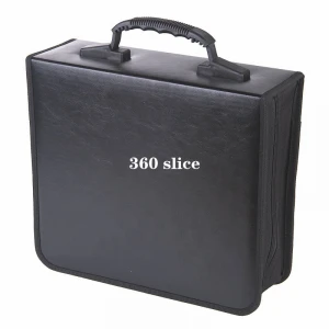 360 capacity pu leather zipper portable CD bag DVD Case Box