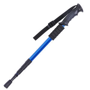 4 sections carbon fibre material walking pole trekking OEM light weight foldable outdoor trekking pole
