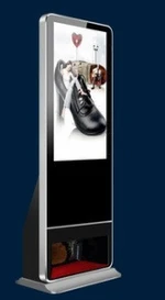 42 inch floor standing indoor advertising equipment product with shoe polishing machine