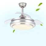 42 inch silver body polish chrome invisible fan light kit