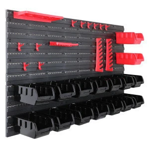 45 pieces wall shelving stacking boxes including tool holder Wall Mounted Pegboard Tool Plastic Boxes Storage For Screws