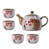 5-piece Porcelain Ceramic Coffee Tea Gift Sets Moe Cat Animal Theme Japanese Style Kettle Pot Infuser Teapot Mug Cartoon