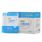 50 Pieces Disposable Plastic Toilet Seat Cover Waterproof and Non Slip Individually Wrapped for Travel Perfect