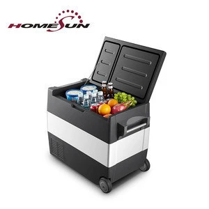 55L HOMESUN ac dc Compressor car refrigerator with freezer 12v car fridge