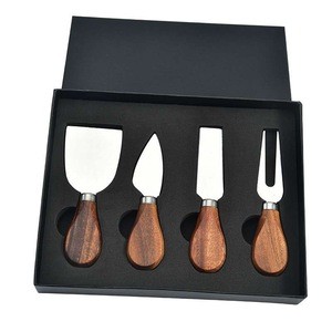 6 pieces wood handle stainless steel cake tools cheese knife set