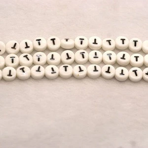 8mm ceramics polishing loose single letter alphabet beads