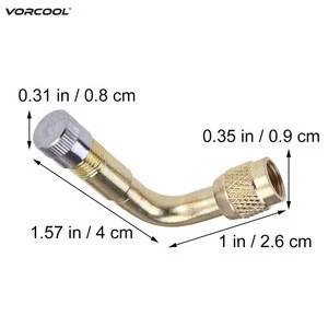 90 Degree Brass Air Tyre Valve Schrader Valve Stem with Extension Adapter for Car Truck Motorcycle