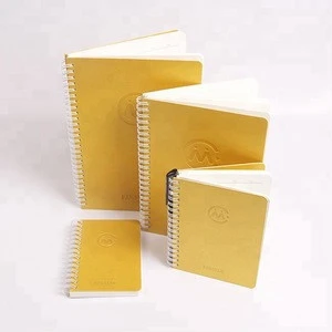 A4 A5 A6 A7 customized size shiny bright yellow spiral notebooks with logo
