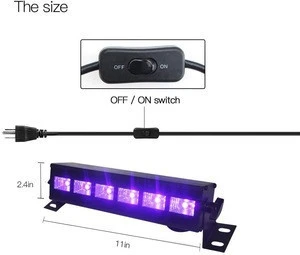 AC85-260V UV LED Bar Black Light 3W x 6 LEDs 18W UV Bar LED Wall Washer for Party Halloween Club