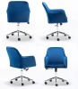 Adjustable Office Chair,Velvet Fabric Mid-Back Swivel Desk Chair with Chrome Legs with Wheels and Lift,Ergonomic Computer Chair