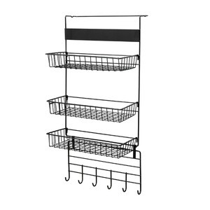 Adjustable Tiered Over The Door Clothes Hook Hanger Organizer Rack Shelf Dormitory Hanging Basket