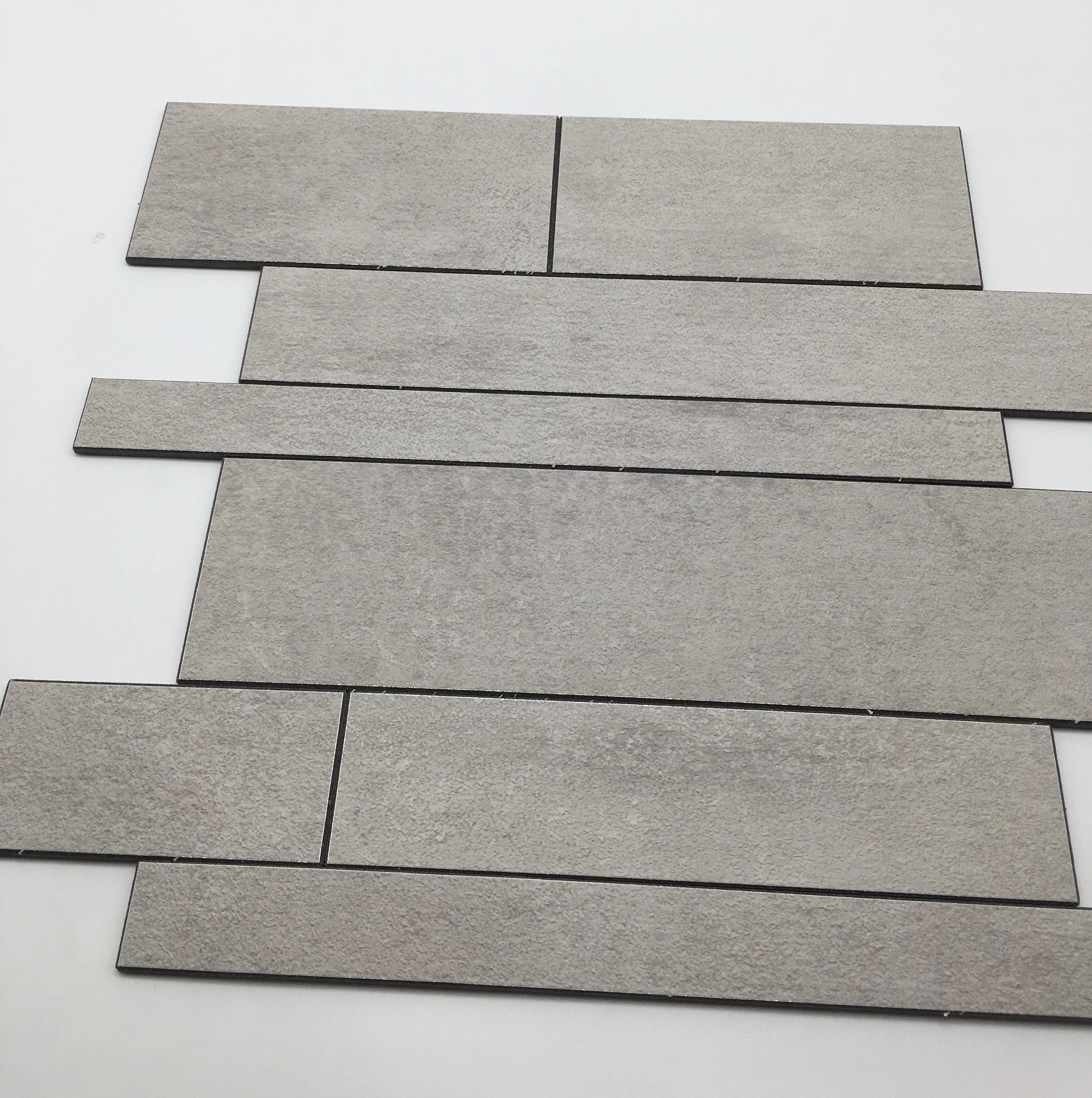 Aluminum Surface Peel n Stick Metal Wall Tile Self Adhesive Bathroom Tile Sticky on Kitchen DIY Waterproof mosaic tile