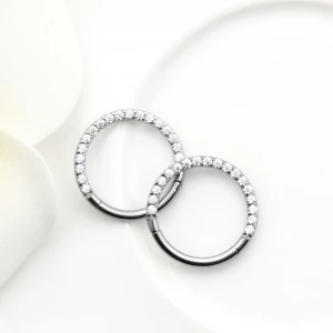 Amazon Hot Sale Fashion Piercing Heart Shape Surgical steel Ear Cartilage ring Nose Ring