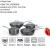 Import Amazon hot sale marble non-stick coating easy to clean cookware sets induction pots and pans with glass lid from China