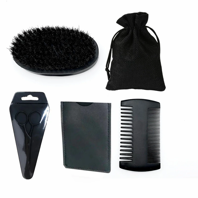 Amazon Wholesale Mens Salon Wooden Beard Care Combs Wood Brush Male Grooming Kit