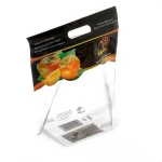 Anti-fog perforated flat stand up clear plastic fresh vegetable fruit salad packaging pouch bag with holes adhesive seal ziplock