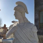 Antique Life Size Roman Soldier Marble Statue Pair Large Male Figure Garden Stone Sculptures