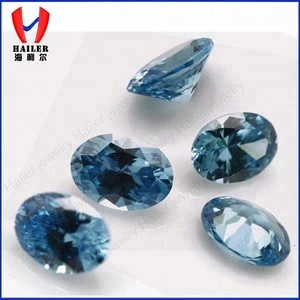 Artificial jewelry stone oval shape loose aquamarine gemstone