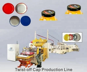 Automatic Glass Jar Glass Bottle Cap Metal Screw Twist Off Cap Making Machine Production Line