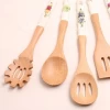 Bamboo Kitchen Utensil Set - 5 Piece Premium Cooking Tools and Gadgets; Spoons, &amp; Spatulas with Hanging Storage Holes in the Han
