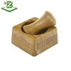 Bamboo Mortar and Pestle Set Garlic Pounder Press_FSC & BSCI Factory