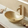 Bathroom ceramic wash basin gold art basin A478