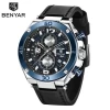 BENYAR 5151 Hot Sell Men Watch Luxury Leather Quartz Clock Fashion Chronograph Wristwatch Male Sport Military Relogio Masculino