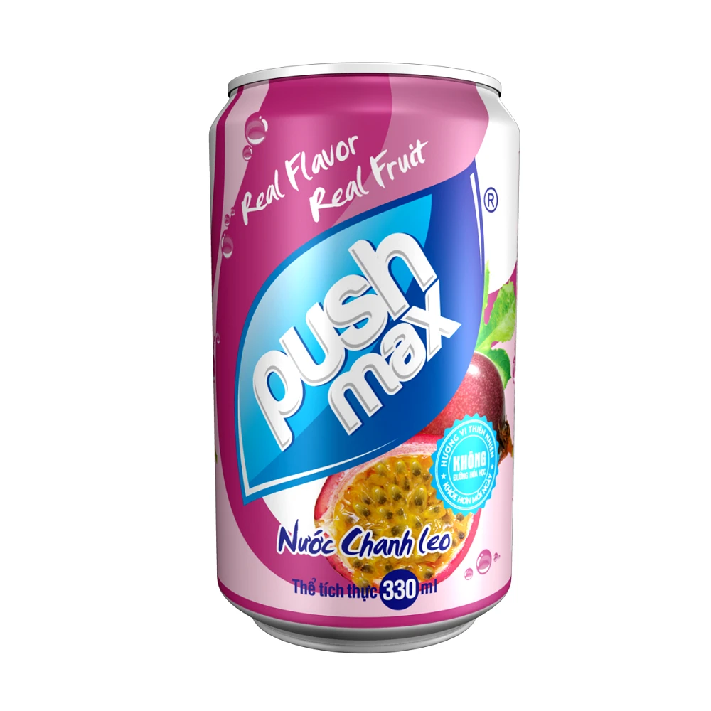 Best Quality Natural Flavor Pushmax Passion Juice Drink Aluminum Can 330ml With Competitive Price