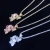 Import Best Selling Bling Rhinestone Butterfly Pendant Necklace Tennis Chain Shiny Crystal Butterfly Necklace from China