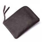 Best selling Large Capacity Zip Around Genuine Leather Coin Purses for Men