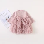 BKD Wholesale Baby Girls Dress Patchwork Mesh TUTU Spring Autumn Baby Dresses