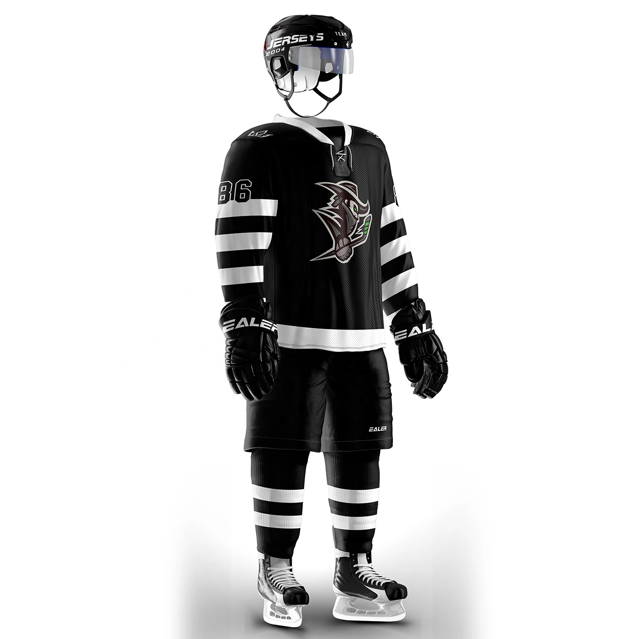Black Knights custom ice hockey jersey design hockey shirts
