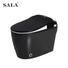 black SALA China manufacturer fully automatic wash and flush wc seat toilet one piece cheap toilet for hotel