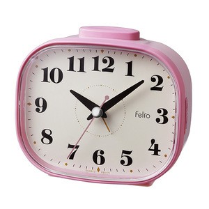 Blue and pink bedroom or office desk table square clock with alarm clock
