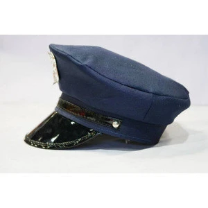 Blue Police Peaked Cap Running Costume