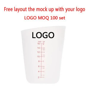 blx Recyclable Silicone Cup 250 - 500ML Silicone Measuring Cup Beaker For Making Silicone Expory Mold