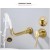 Import brass brush gold 2 hole wall mount basin mixer taps faucet from China