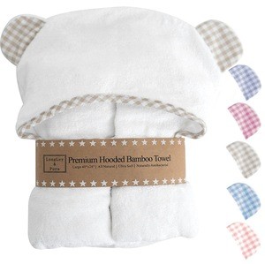 Breathable and soft safe 100% organic cotton baby hooded towels organic cotton