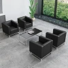 Business sofa parlor simple modern office sofa coffee table combination leather negotiation reception sofa