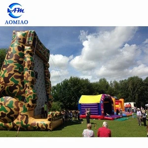 Camouflage inflatable climbing mountain inflatable rock climbing wall for sale