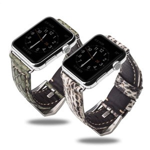 CARLYWET 42 44mm Wholesale  Real snakeskin Handmade Replacement Wrist Watch Band Strap FOR APPLE watch