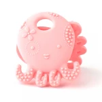 Cartoon colorful octopus customizable baby teething toy promote tooth development for silicone teether