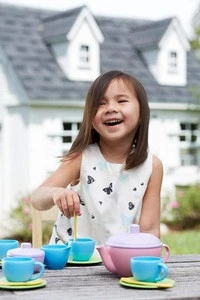ceramic tea set  Tea Set - BPA Free, Phthalates Free Play Toys for Gross Motor, Fine Skills Development. Kitchen Toys
