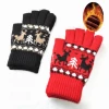 Cheap Kid  woman  Jacquard touch screen custom Solid Mittens Magic knit winter gloves for student