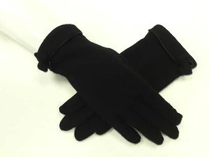 cheap price black color wool acrylic gloves with hand made