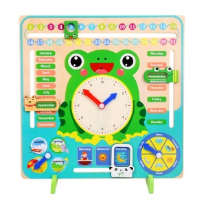 Childrens pre-primary Educational Maria Montessori wooden toys weather seasons calendars clocks cognitive toys