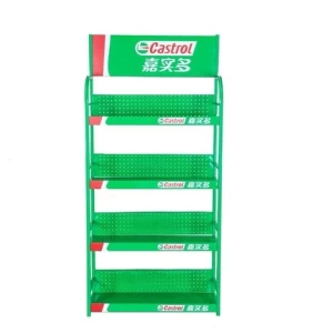 China supplier metal energy storage stand with sign motor oil display rack