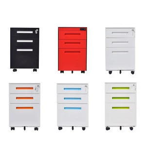 China supplier steel office equipment 3 drawer metal mobile pedestal cabinet