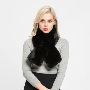 Chinese Factory Top Faux Fur Scarf Thick Knitted Artificial Fur Muffler