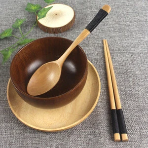Chopsticks and scoop set creative wooden Dinnerware Sets